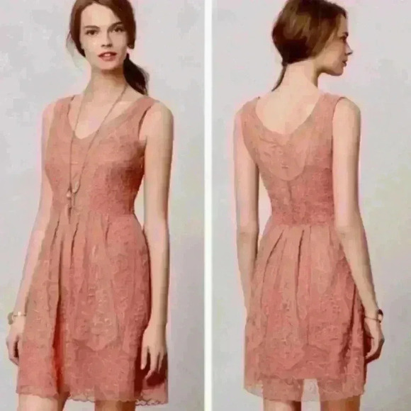 Yoana Baraschi Anthropologie At Dusk Dress Rose Size 4 - Picture 1 of 16